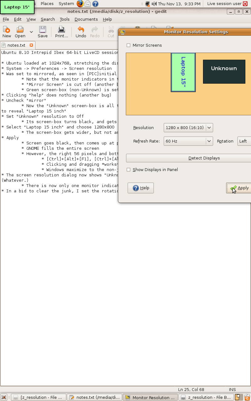 Rotation left seems to work